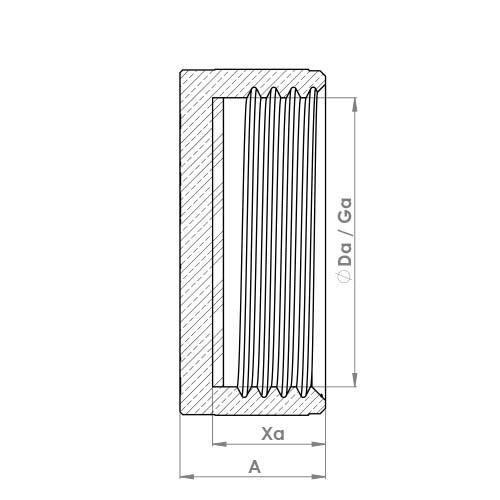 The technical schematic of the Flowflex Blank Nut With Washer, product code: P163B