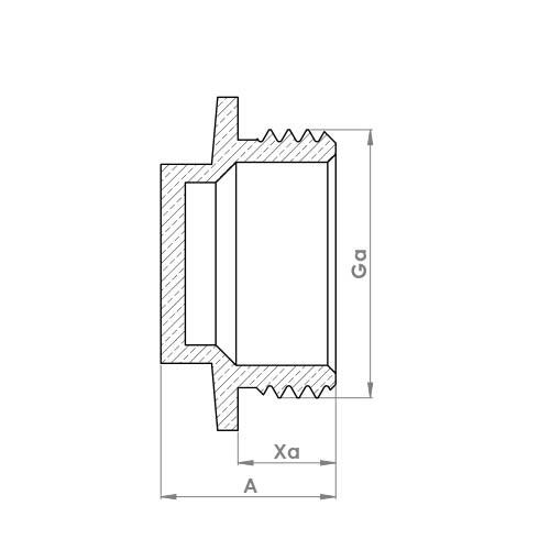 The technical schematic of the Flowflex Flanged Plug, product code: P179