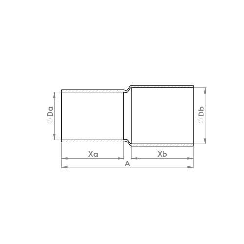 The technical schematic of the Flowflex End Feed Metric/Imperial Coupling, product code: C901EF