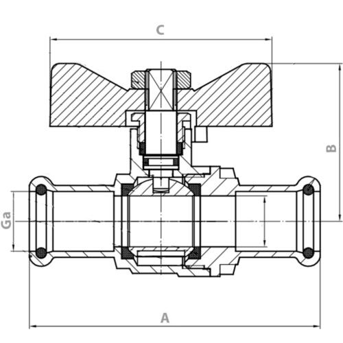 Full Bore Butterfly Valve Schematic