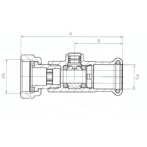 Press Fit Straight Swivel Service Valve Schematic